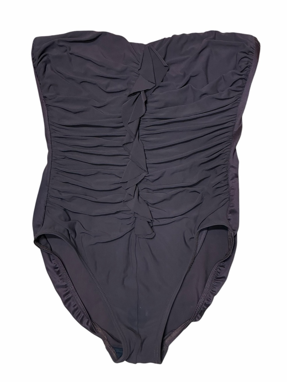 Miraclesuit Brown Strapless Ruched One-Piece Swimsuit Women’s Size 14